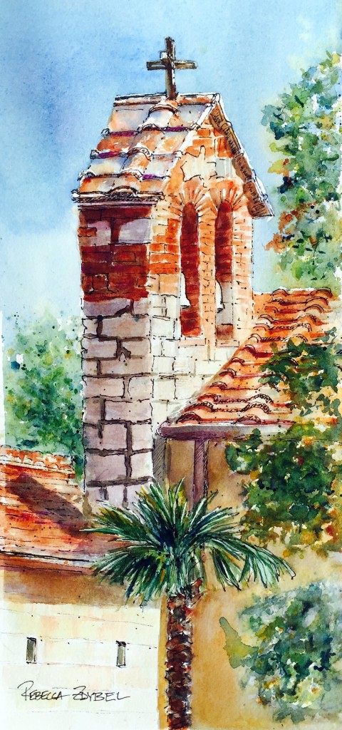 The Bells of San Fedele- Watercolor by Rebecca Zdybel