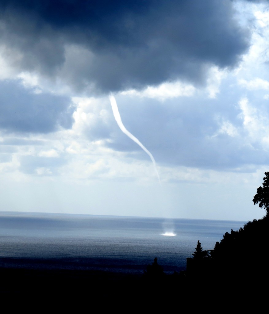 Waterspout offshore on Amalfi Coast