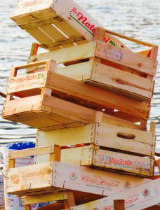 stacked crates in portovenere- © Rebecca Zdybel