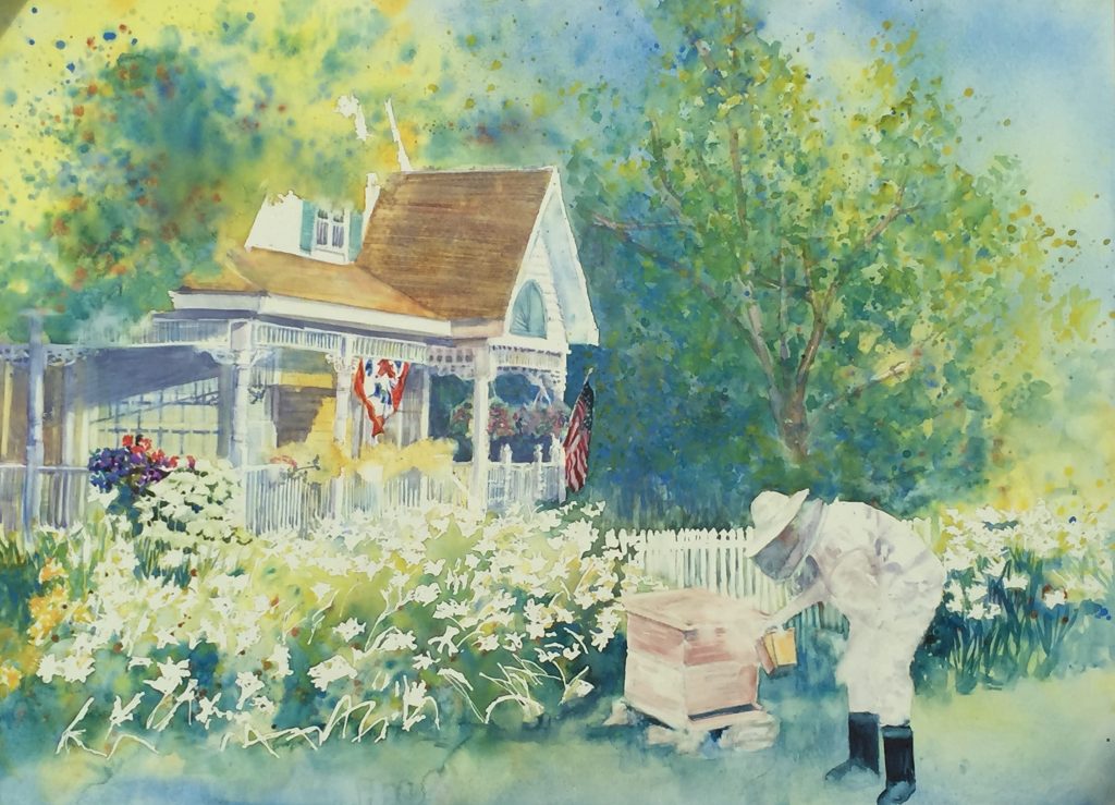 BeeKeeper's Cottage- painting by Rebecca Zdybel 