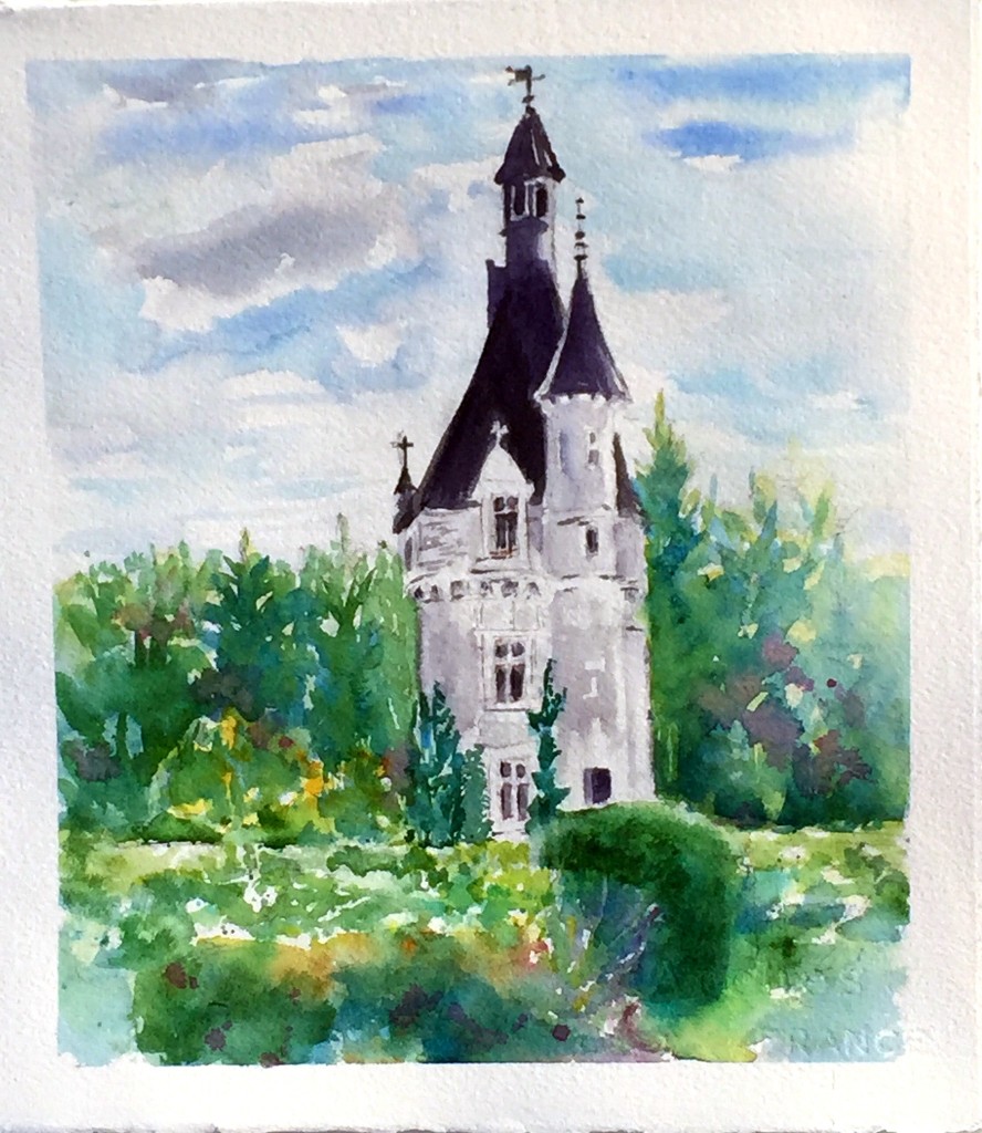 plein air painting of Chenonceau by Rebecca Zdybel